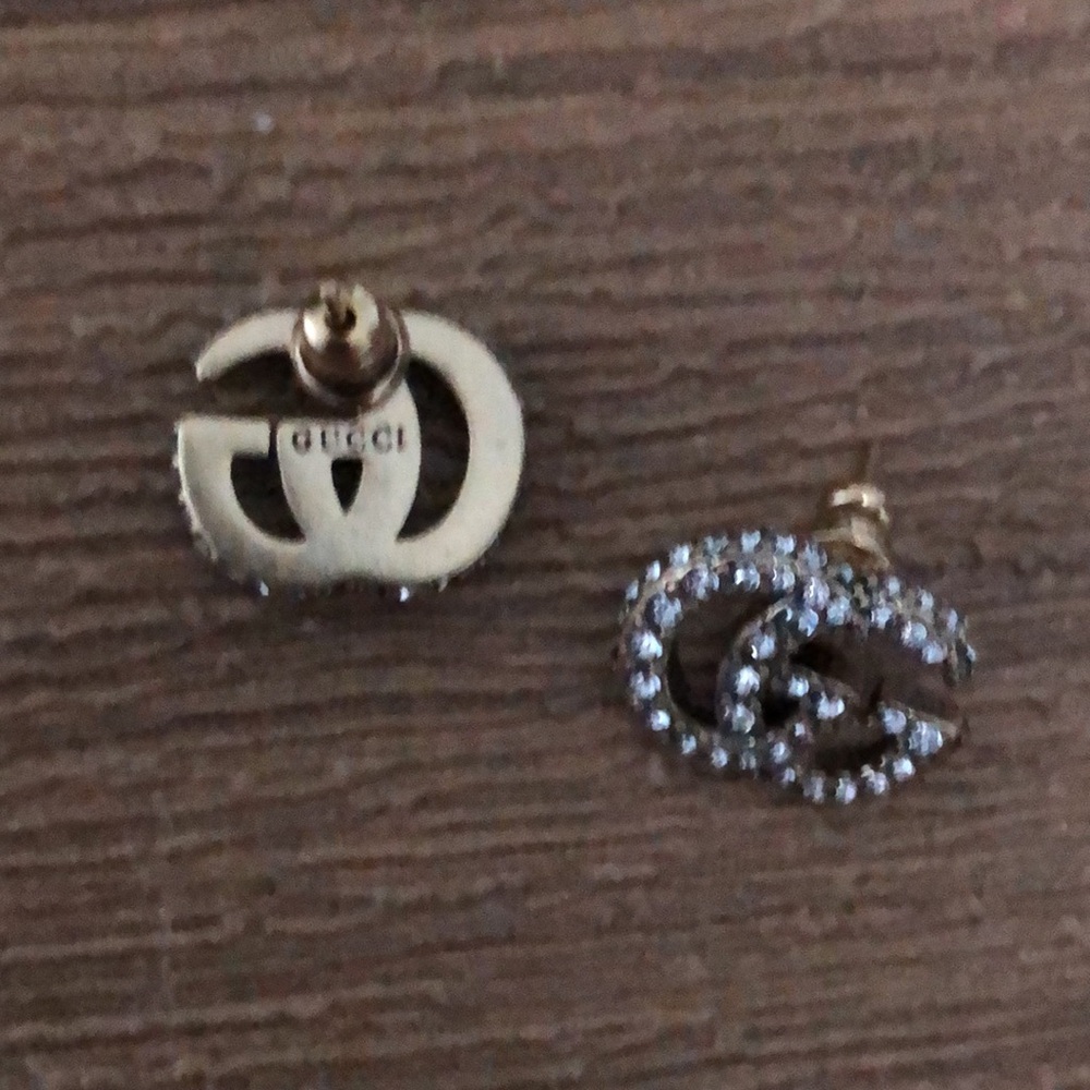 Gucci Gold And Multicolor Crystal Earrings